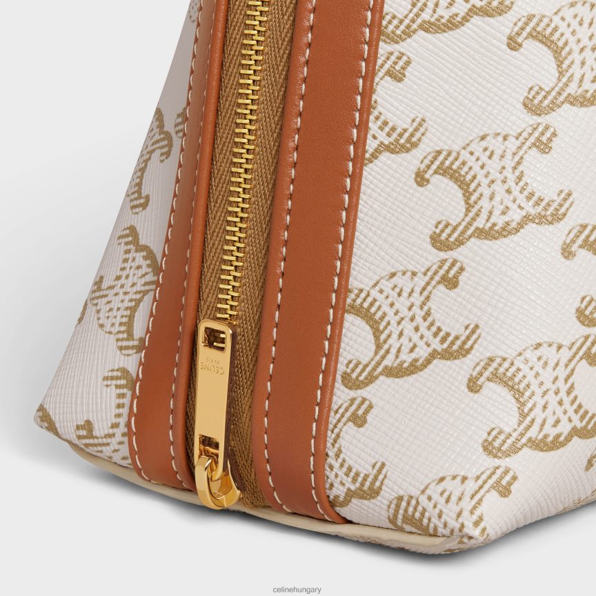 kiegészítők CELINE nagy kozmetikai tasak triumph vászonból és borjúbőrből fehér férfiak J6P4881574