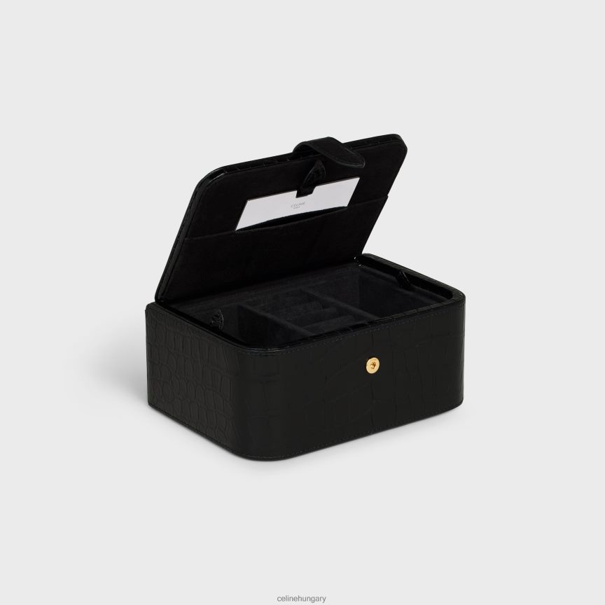 kiegészítők CELINE nagy ékszertartó krokodilból fekete férfiak J6P4881560