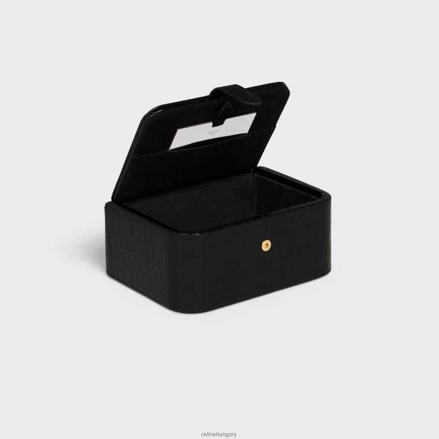 kiegészítők CELINE nagy ékszertartó krokodilból fekete férfiak J6P4881560