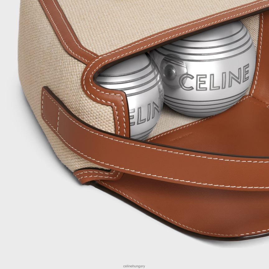 kiegészítők CELINE petanque játék textilből és borjúbőrből természetes/barna férfiak J6P4881685