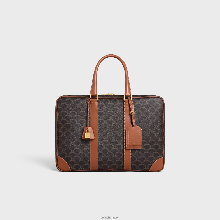 kiegészítők CELINE puha bőrönd 45 triomphe vászonból és borjúbőrből Cser férfiak J6P4881629