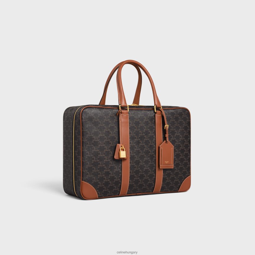 kiegészítők CELINE puha bőrönd 45 triomphe vászonból és borjúbőrből Cser férfiak J6P4881629