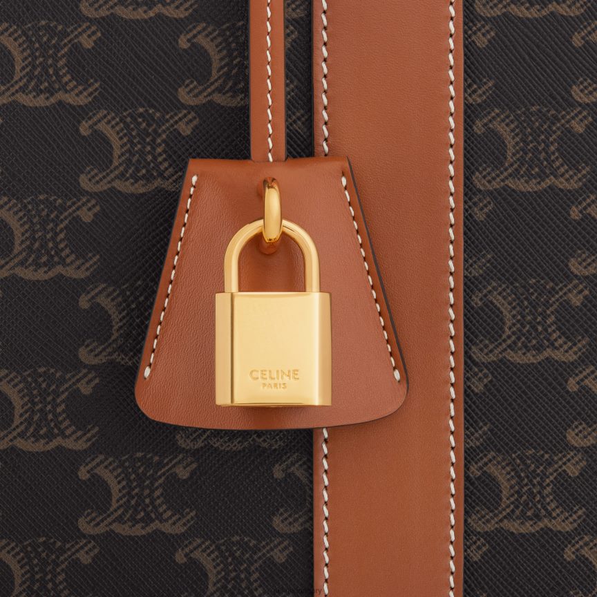 kiegészítők CELINE puha bőrönd 45 triomphe vászonból és borjúbőrből Cser férfiak J6P4881629