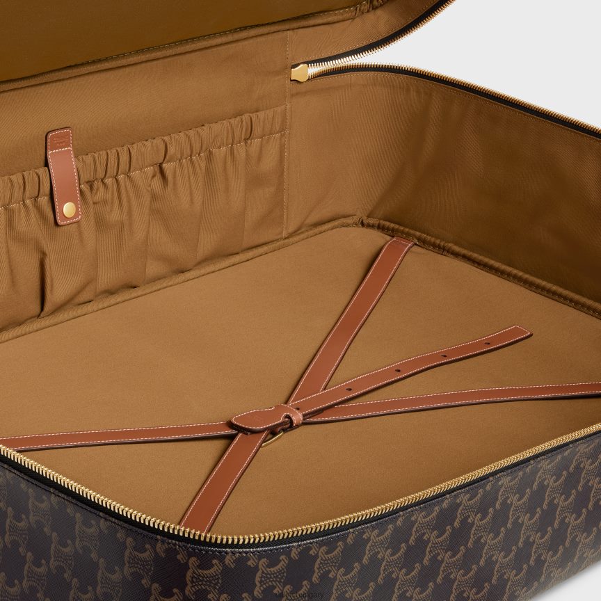 kiegészítők CELINE puha bőrönd 70 triomphe vászonból és borjúbőrből Cser férfiak J6P4881628