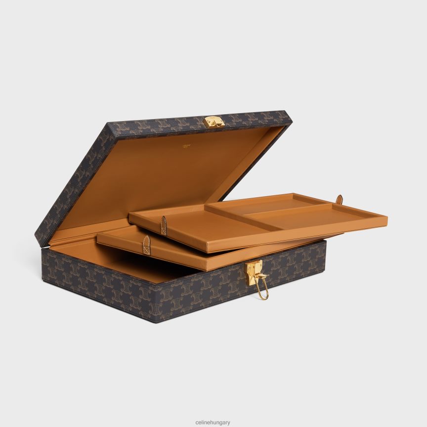 kiegészítők CELINE írószer tok triumph vászonban fekete/barna férfiak J6P4881636