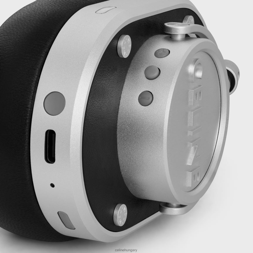 kiegészítők CELINE sima borjú- és báránybőr fejhallgató gravírozással fekete férfiak J6P4881665