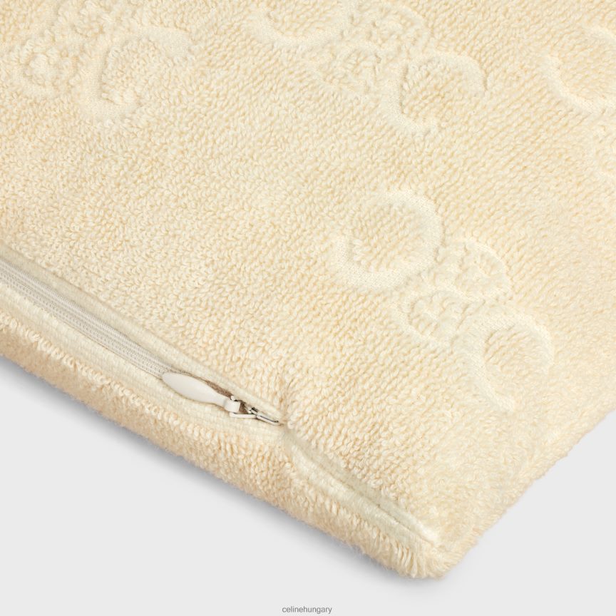 kiegészítők CELINE strandpárna monogramos frottír pamutból ekrü férfiak J6P4881692