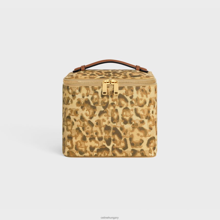 kiegészítők CELINE szögletes kozmetikai tok diadalvásznon nyomattal és borjúbőrrel leopárd férfiak J6P4881566