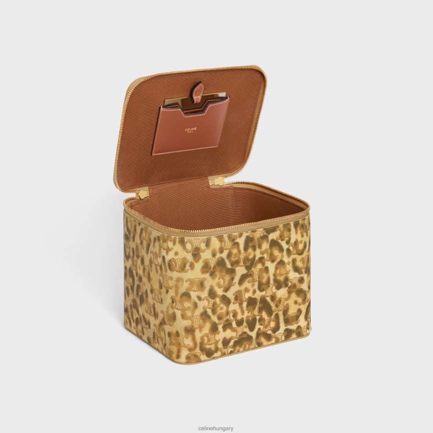 kiegészítők CELINE szögletes kozmetikai tok diadalvásznon nyomattal és borjúbőrrel leopárd férfiak J6P4881566