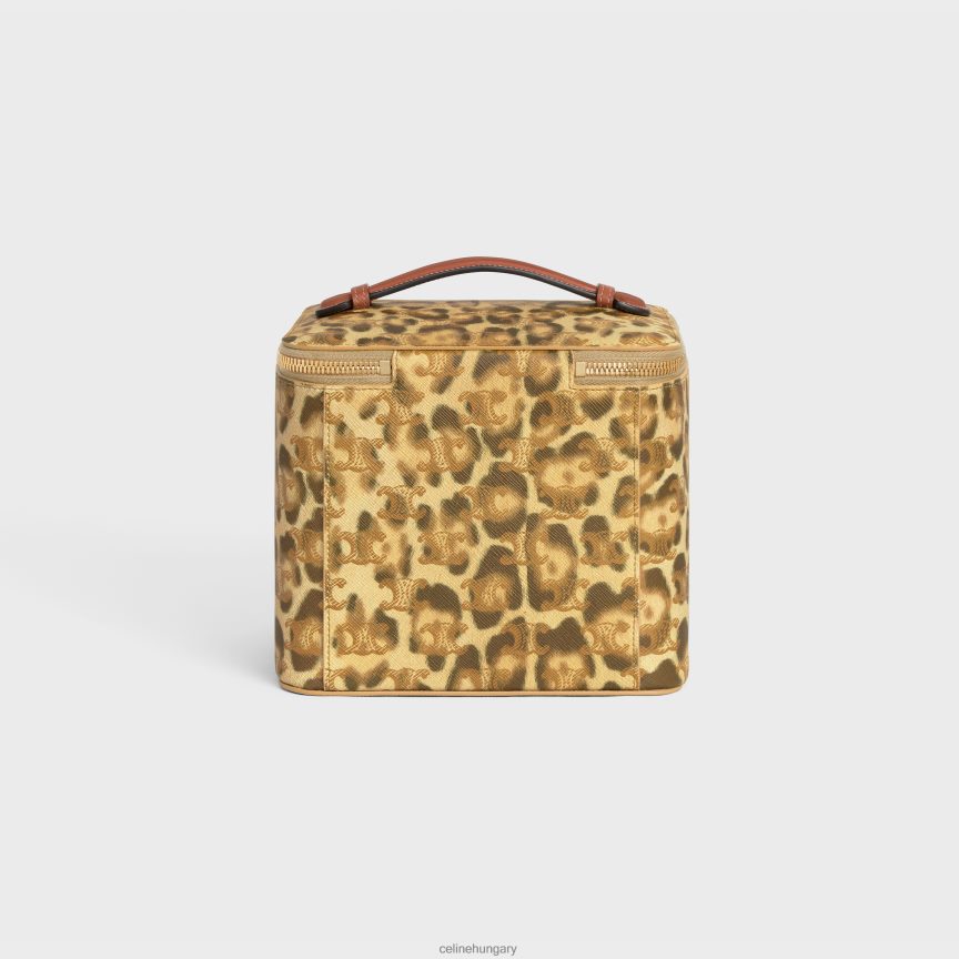 kiegészítők CELINE szögletes kozmetikai tok diadalvásznon nyomattal és borjúbőrrel leopárd férfiak J6P4881566