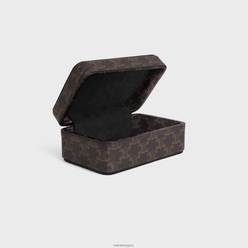 kiegészítők CELINE téglalap alakú doboz triumph vászonban fekete/barna férfiak J6P4881541
