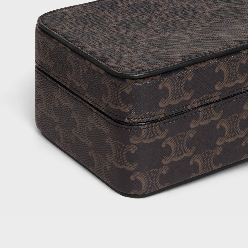 kiegészítők CELINE téglalap alakú doboz triumph vászonban fekete/barna férfiak J6P4881541