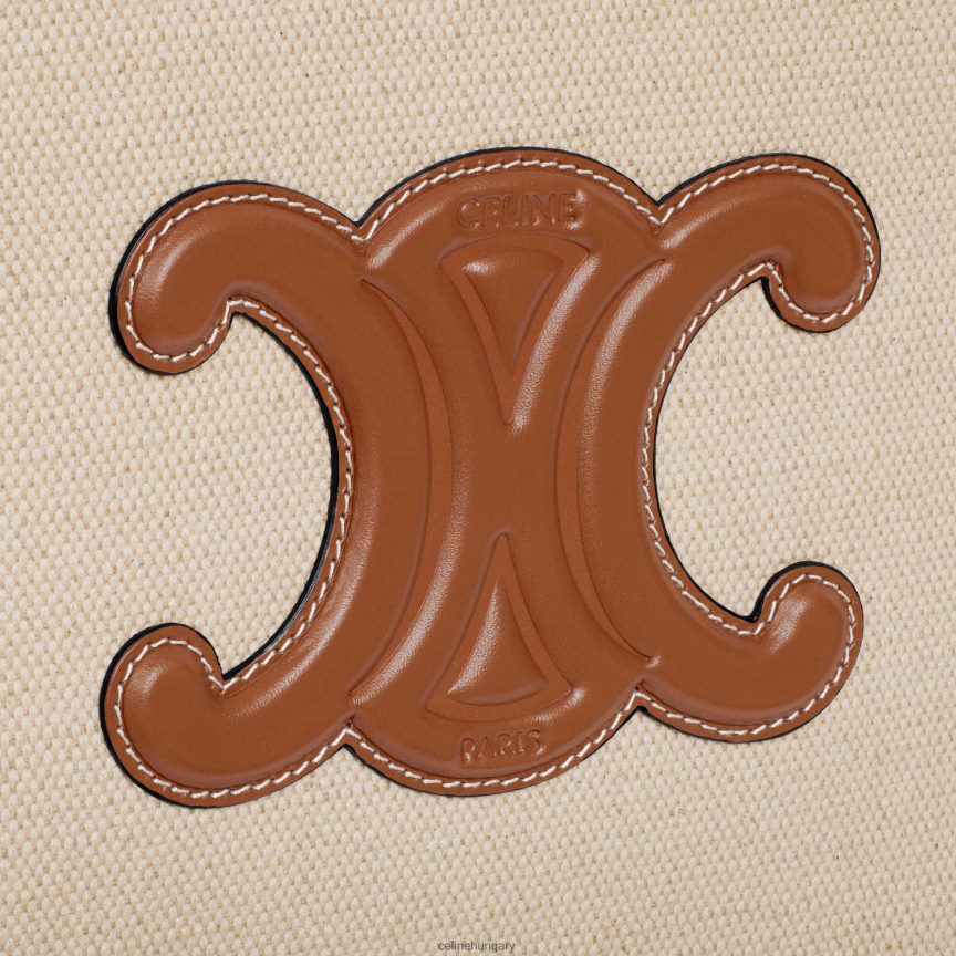 kiegészítők CELINE triomphe tenisztáska textilből és borjúbőrből természetes/barna férfiak J6P4881688