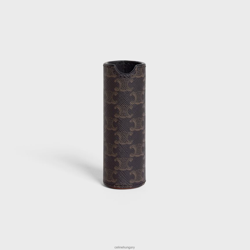 kiegészítők CELINE utazási spray-tok triumph vászonból és borjúbőrből fekete férfiak J6P4881454