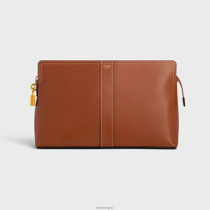 kiegészítők CELINE zárható piperetáska fényes borjúbőrből Cser férfiak J6P4881565