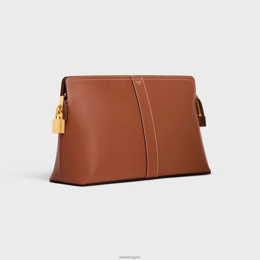 kiegészítők CELINE zárható piperetáska fényes borjúbőrből Cser férfiak J6P4881565