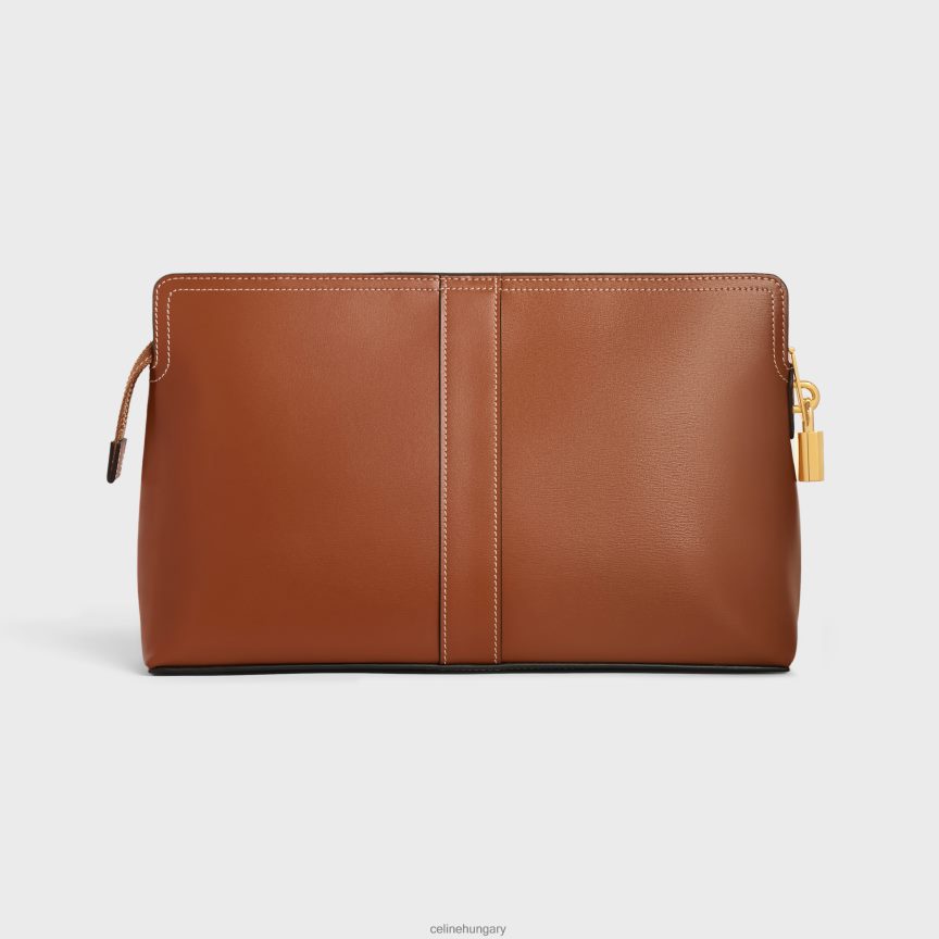 kiegészítők CELINE zárható piperetáska fényes borjúbőrből Cser férfiak J6P4881565