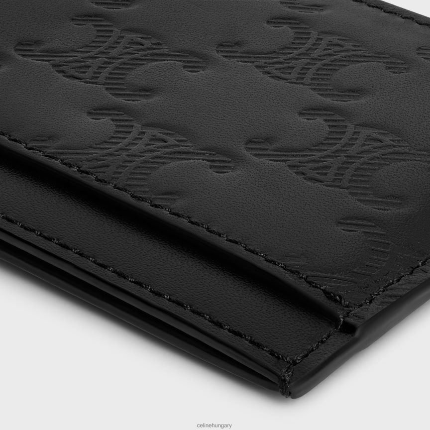 kiegészítők CELINE borjúbőr kártyatartó triumfával fekete férfiak J6P4882112