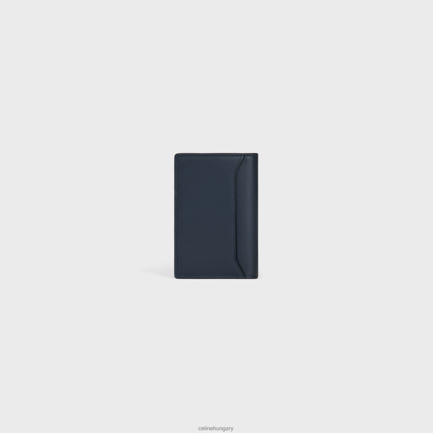 kiegészítők CELINE függőleges kártyatartó fényes borjúbőrből bleu sacre férfiak J6P4882158