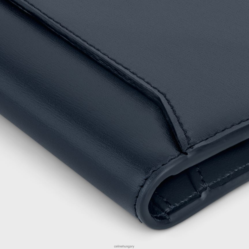 kiegészítők CELINE függőleges kártyatartó fényes borjúbőrből bleu sacre férfiak J6P4882158