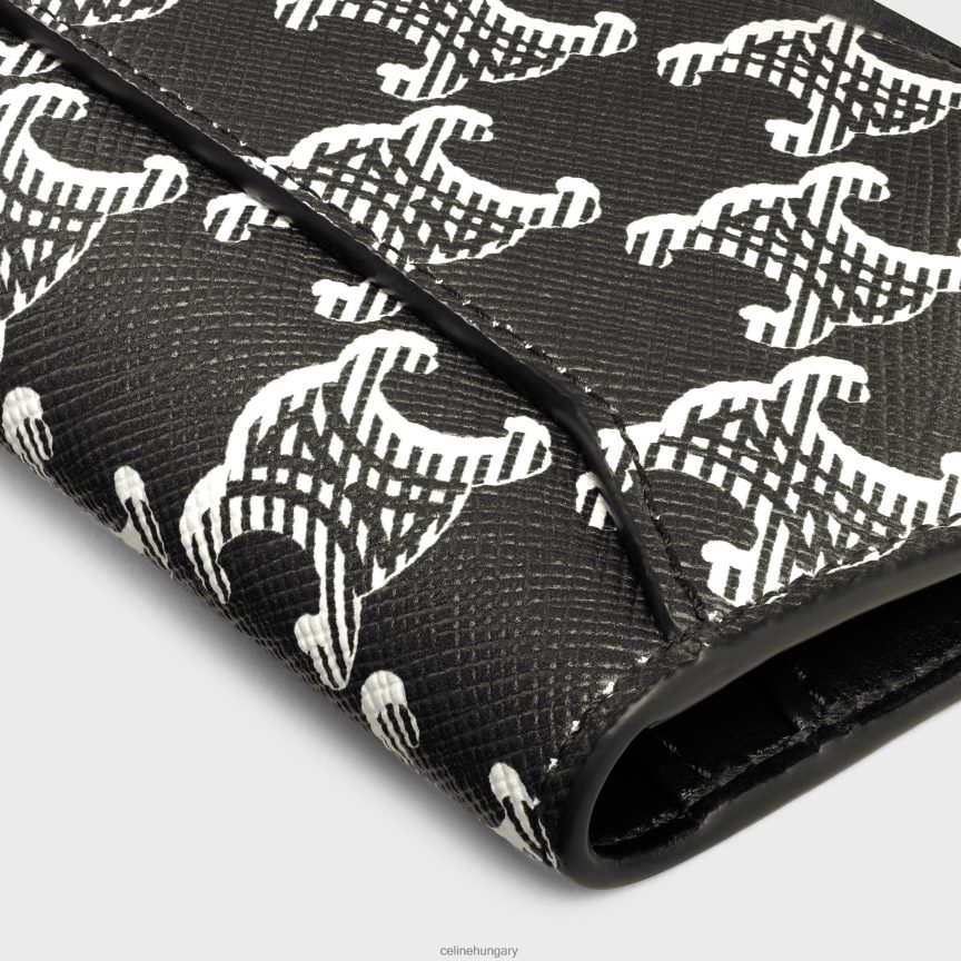 kiegészítők CELINE függőleges kártyatartó triumph vászon kéttónusú fekete-fehér férfiak J6P4882121