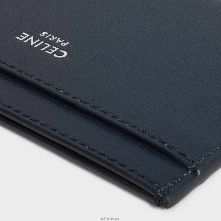 kiegészítők CELINE fényes borjúbőr kártyatartó bleu sacre férfiak J6P4882149