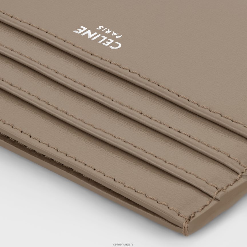 kiegészítők CELINE nagy kártyatartó fényes borjúbőrből füstös taupe férfiak J6P4882152