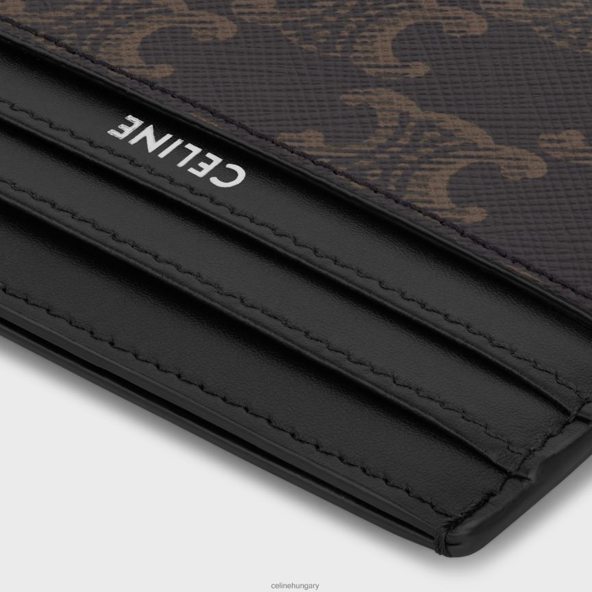 kiegészítők CELINE nagy kártyatartó triumph vászonból és clafbőrből fekete férfiak J6P4882129