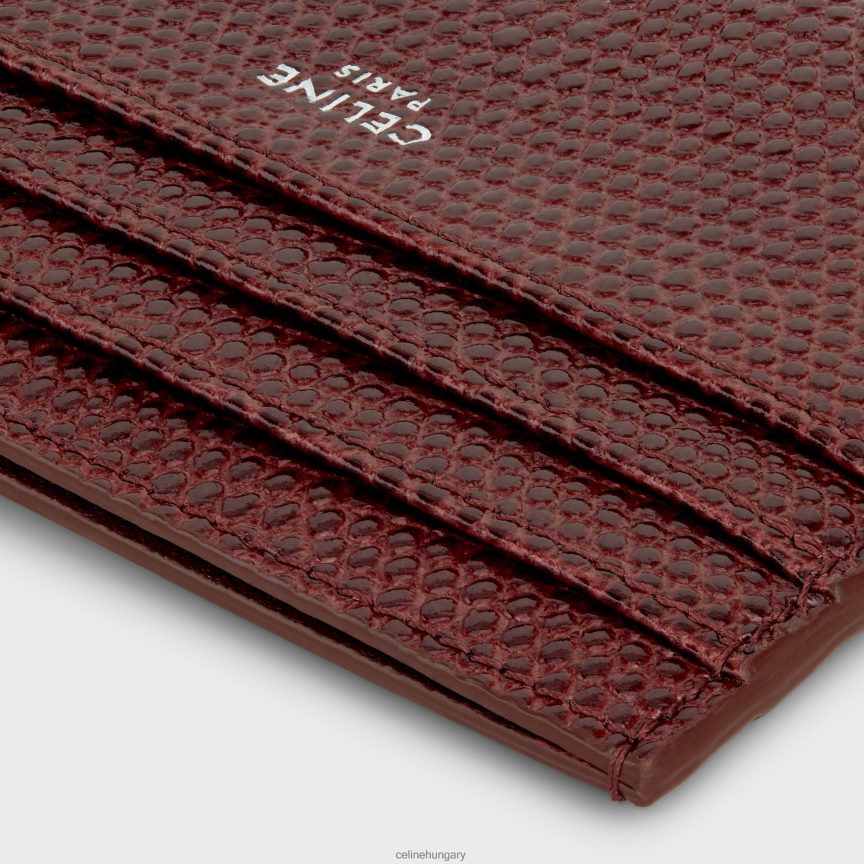 kiegészítők CELINE nagyméretű kártyatartó gyík dombornyomott borjúbőrből Burgundia férfiak J6P4882151