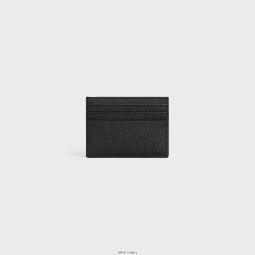 kiegészítők CELINE nagyméretű kártyatartó szemcsés borjúbőrből fekete férfiak J6P4882150