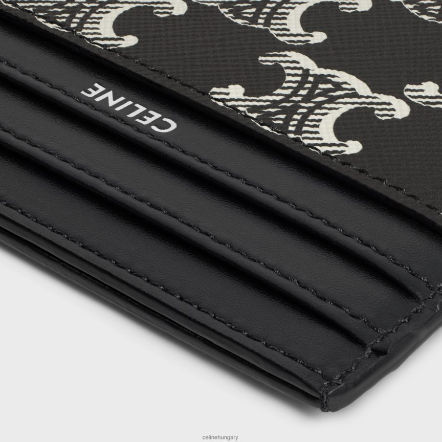 kiegészítők CELINE nagyméretű kártyatartó triumph vászonból, kéttónusú és borjúbőrből fekete-fehér férfiak J6P4882119
