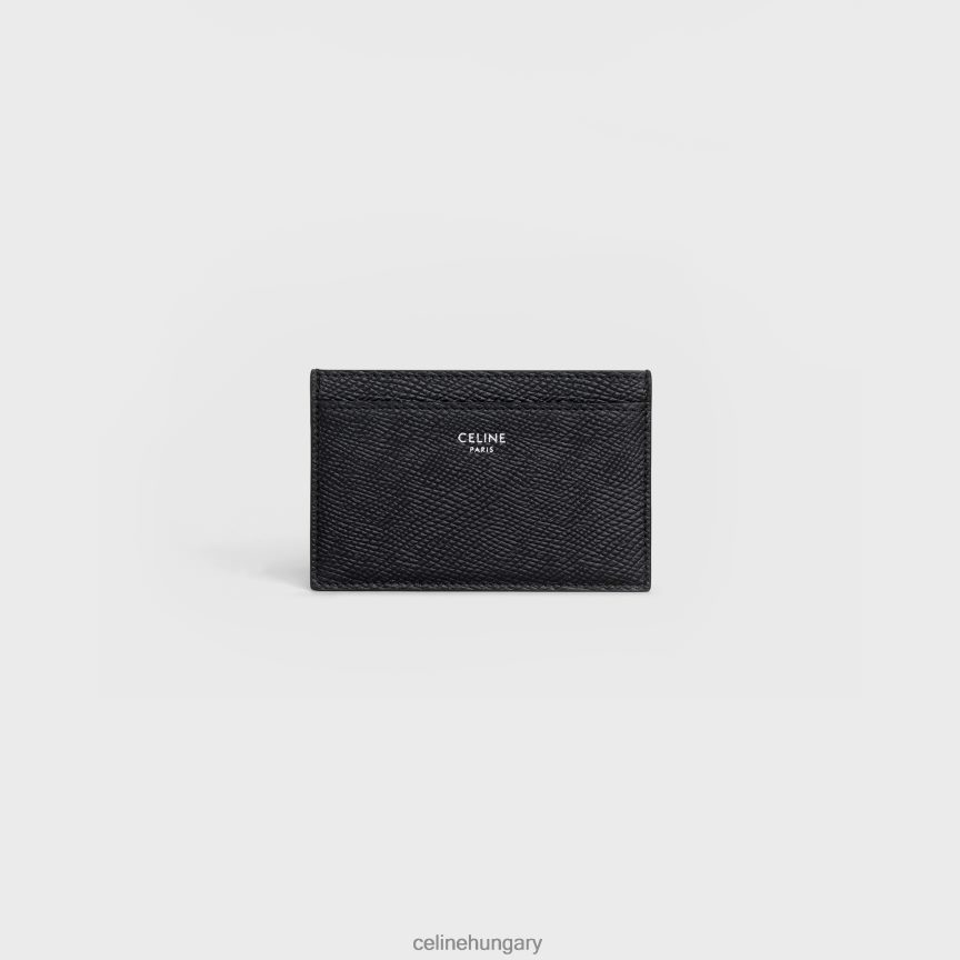 kiegészítők CELINE szemcsés borjúbőrből készült kártyatartó fekete férfiak J6P4882148