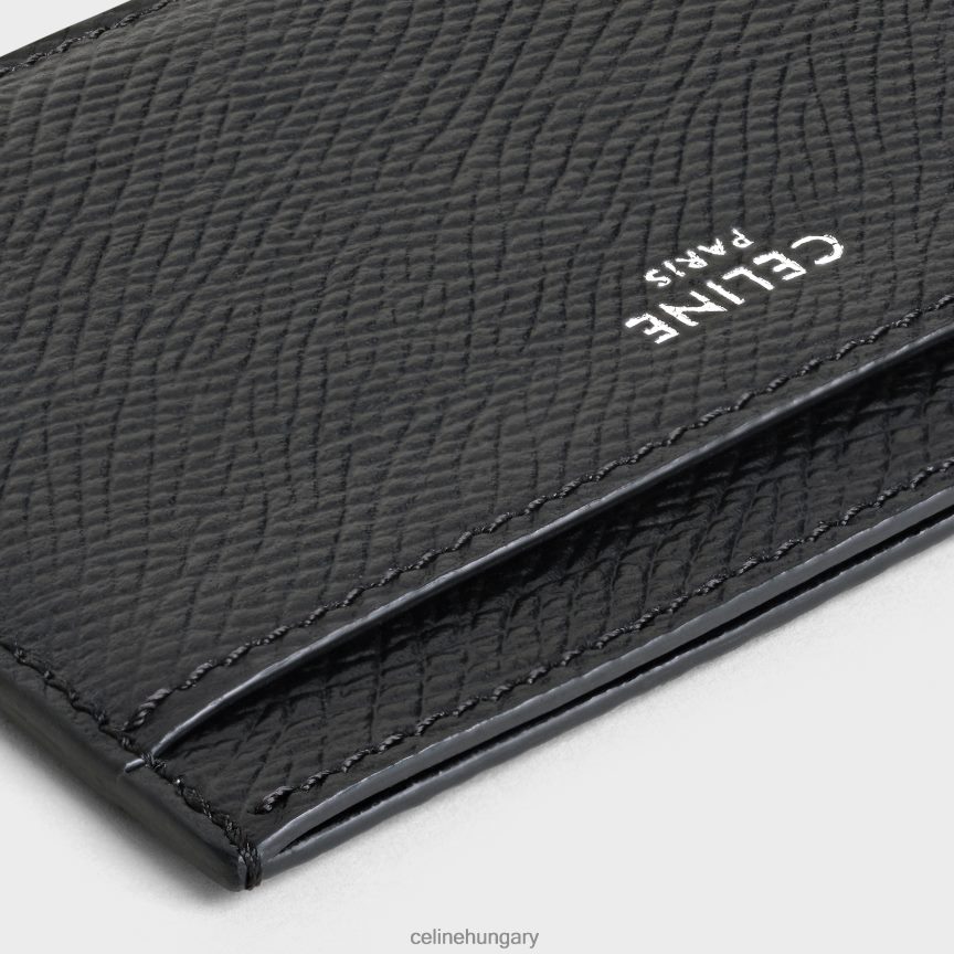 kiegészítők CELINE szemcsés borjúbőrből készült kártyatartó fekete férfiak J6P4882148