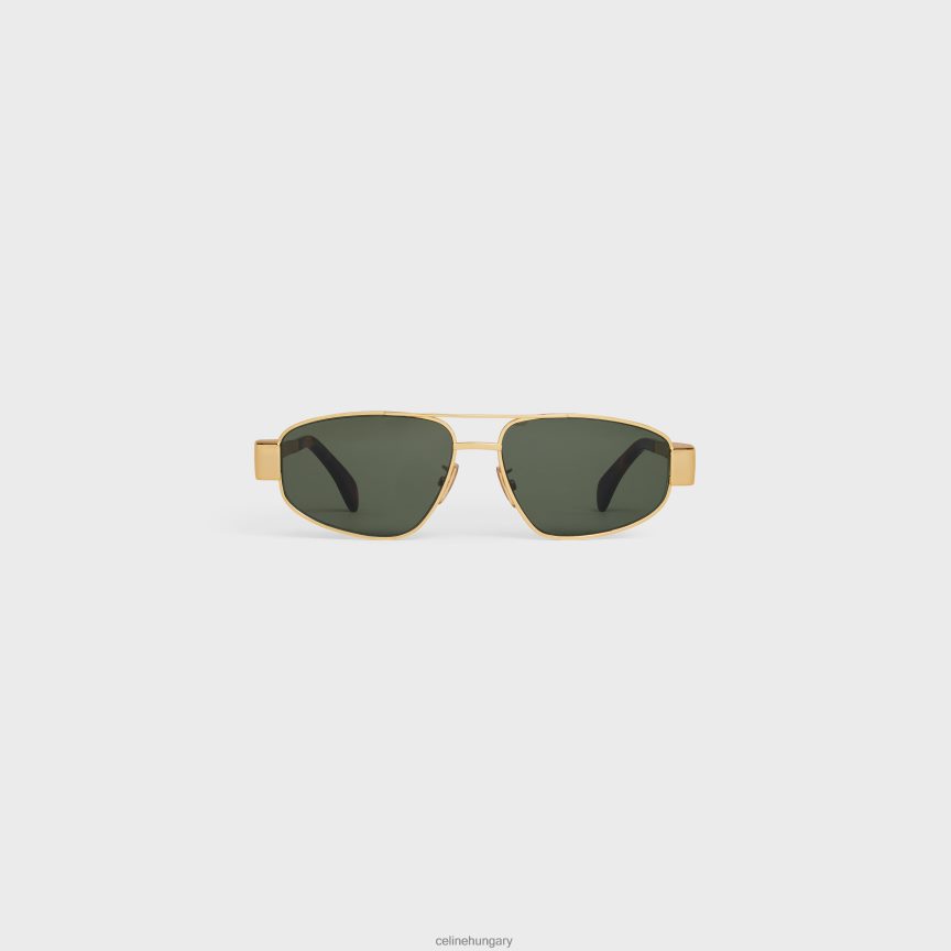 kiegészítők CELINE triomphe metal 03 napszemüveg fémben arany/zöld férfiak J6P4882184