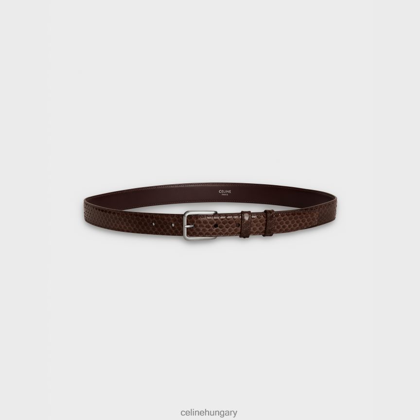kiegészítők CELINE Elegáns öv négyzet alakú csattal vízi kígyóból ecorce férfiak J6P4882208