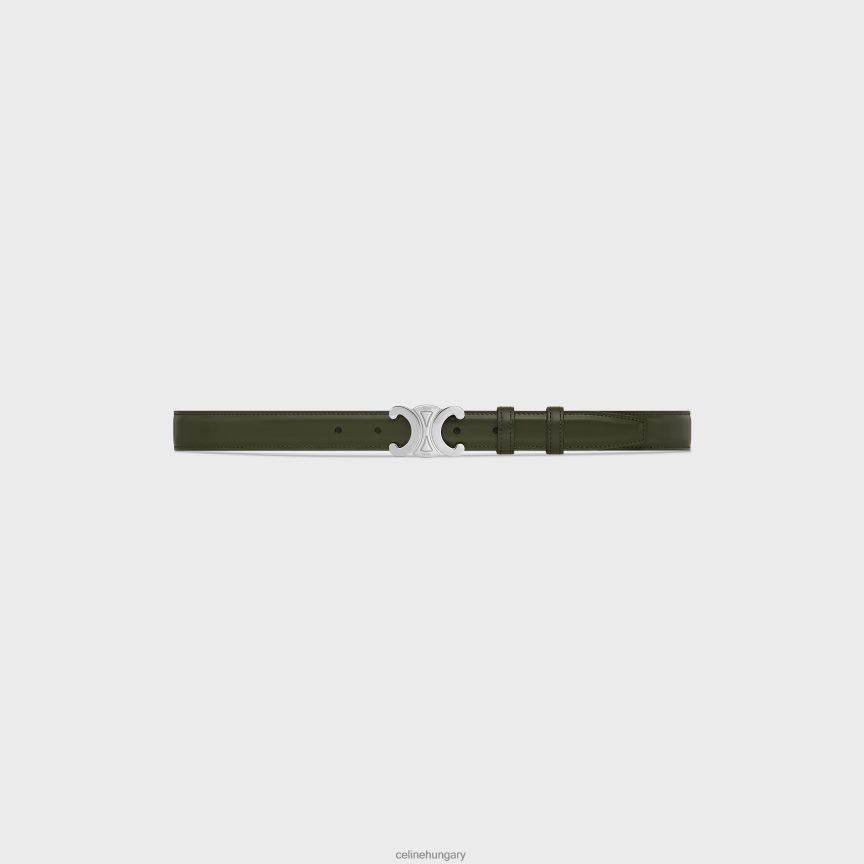 kiegészítők CELINE közepes triomphe öv taurillon bőrből sötét hadsereg férfiak J6P4882202