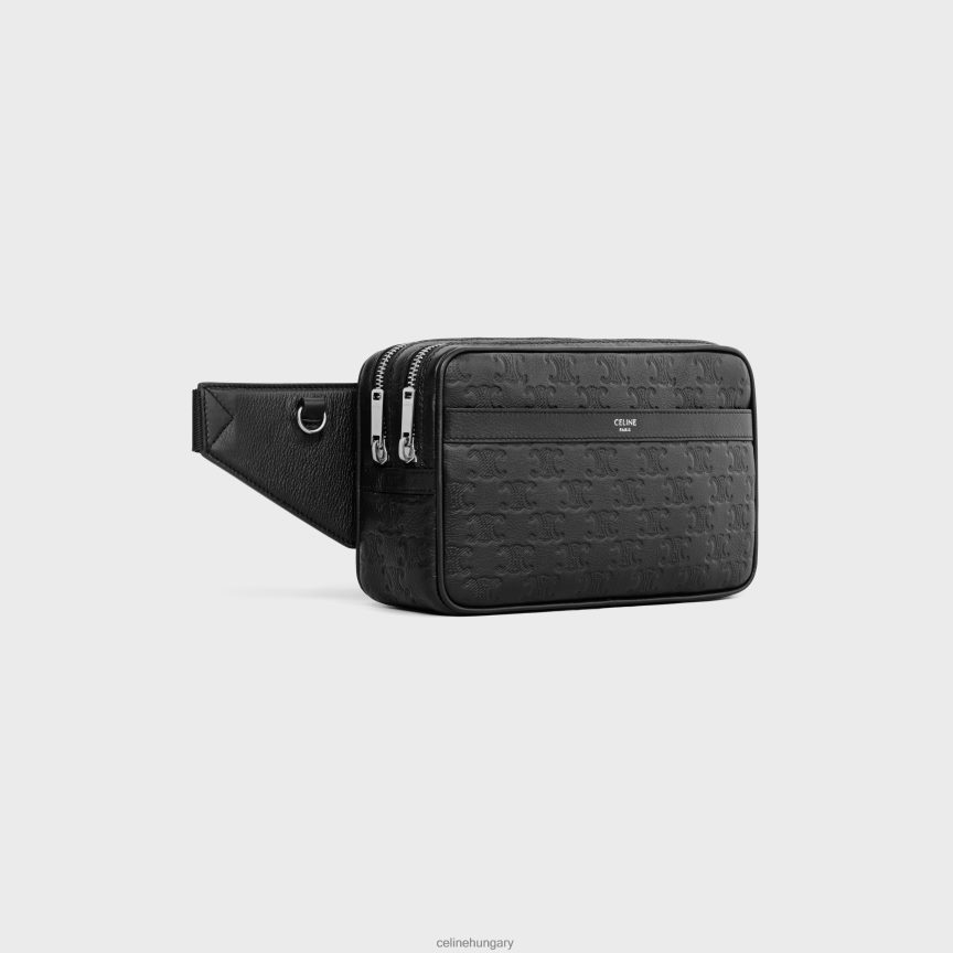 kiegészítők CELINE borjúbőr övtáska triumfos dombornyomással fekete férfiak J6P4882079
