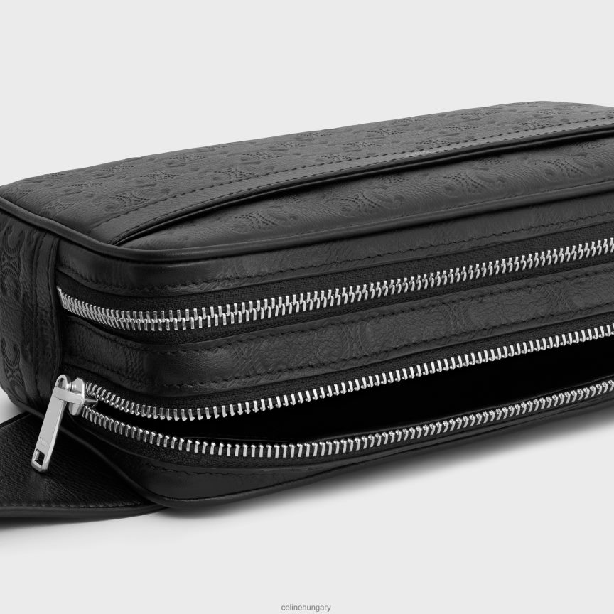 kiegészítők CELINE borjúbőr övtáska triumfos dombornyomással fekete férfiak J6P4882079
