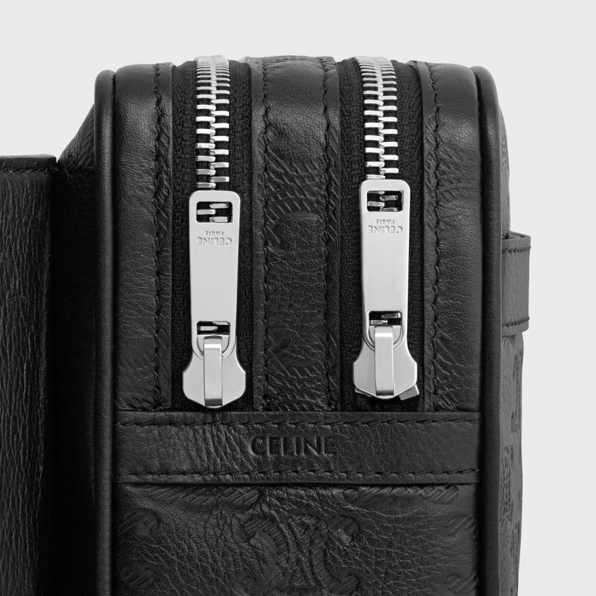 kiegészítők CELINE borjúbőr övtáska triumfos dombornyomással fekete férfiak J6P4882079