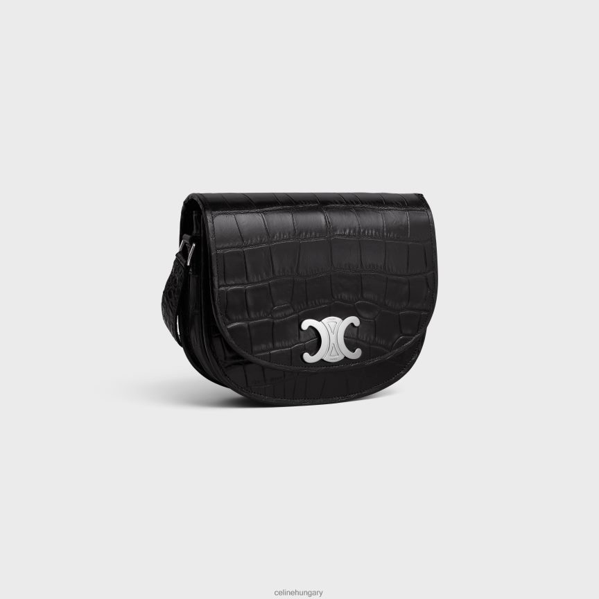 kiegészítők CELINE közepes besace triomphe krokodil dombornyomott borjúbőrben fekete férfiak J6P4882106