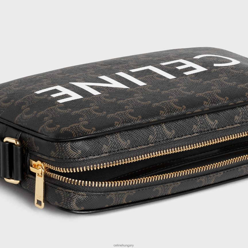 kiegészítők CELINE közepes futártáska triumph vászonból, nyomattal fekete férfiak J6P4882090