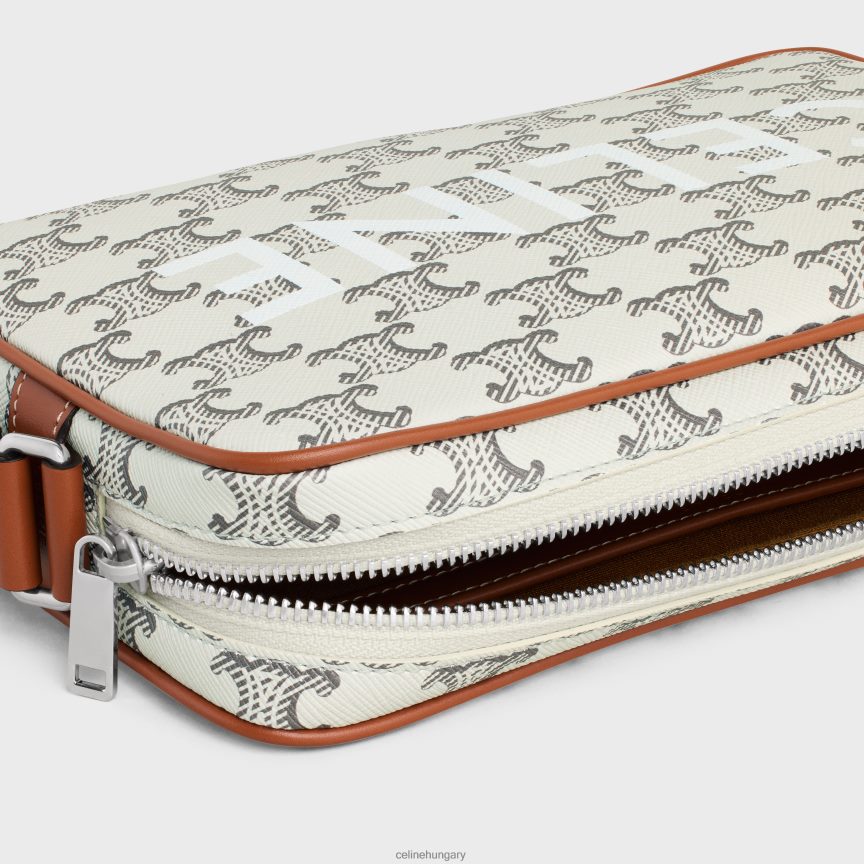 kiegészítők CELINE közepes futártáska triumph vászonból, nyomattal tan/ekrü férfiak J6P4882091