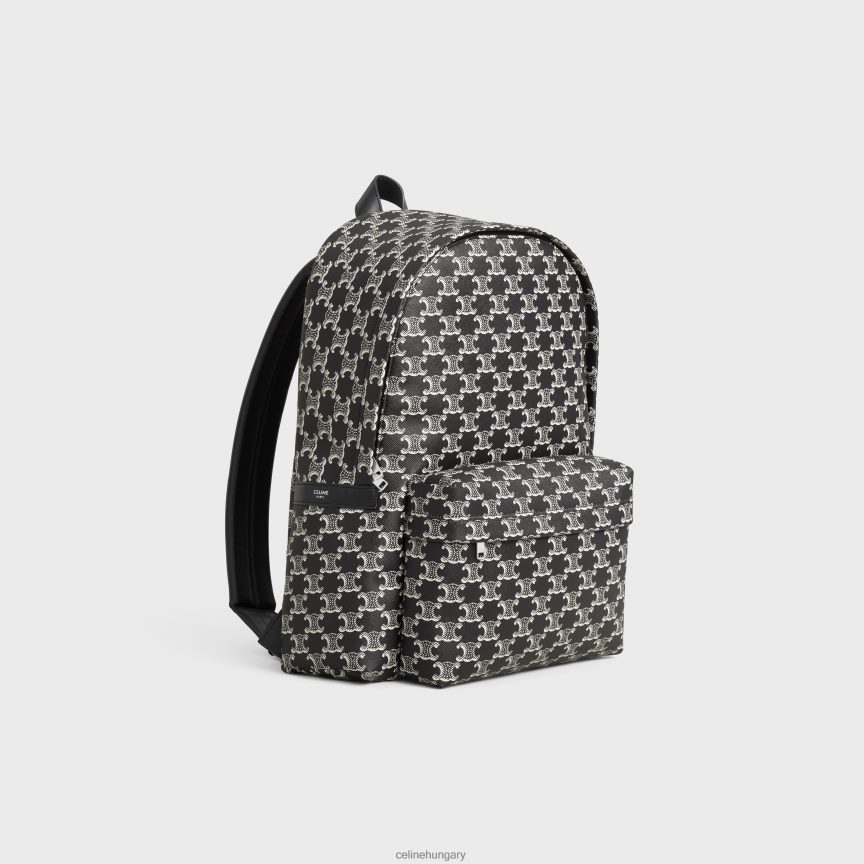 kiegészítők CELINE közepes méretű hátizsák triomphe vászon kéttónusú és borjúbőrből fekete-fehér férfiak J6P4882087