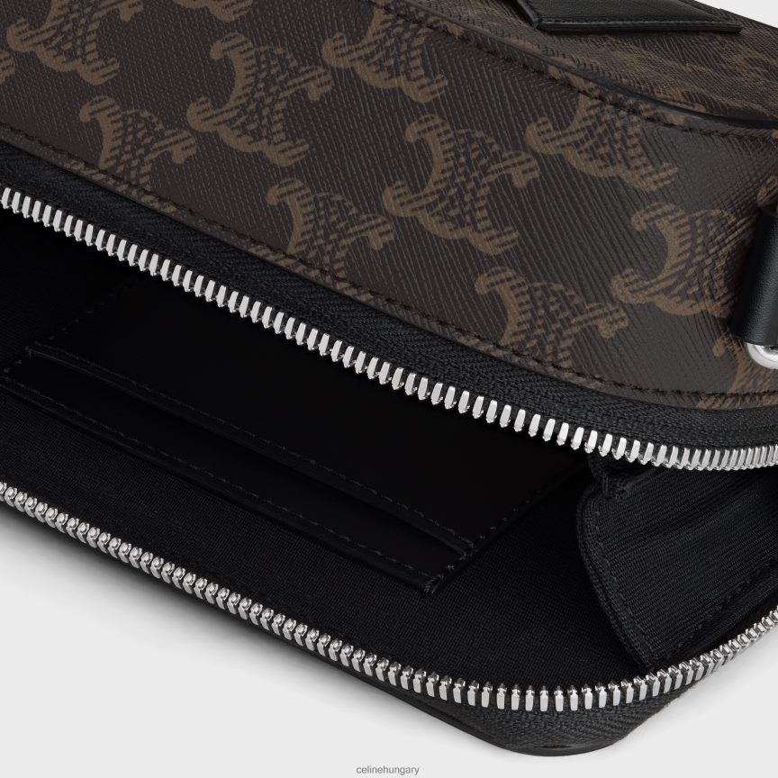 kiegészítők CELINE mini messenger box triumph vászonból és borjúbőrből fekete férfiak J6P4882094