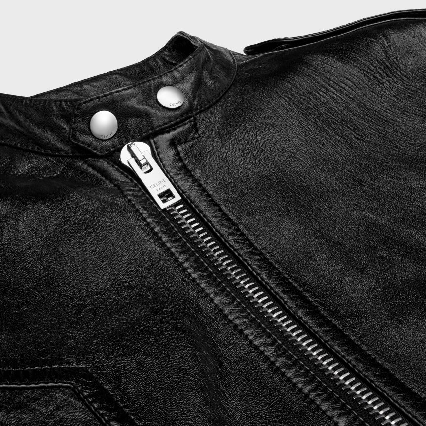 ruházat CELINE Racer blúz kabát puha báránybőrből fekete férfiak J6P4881780