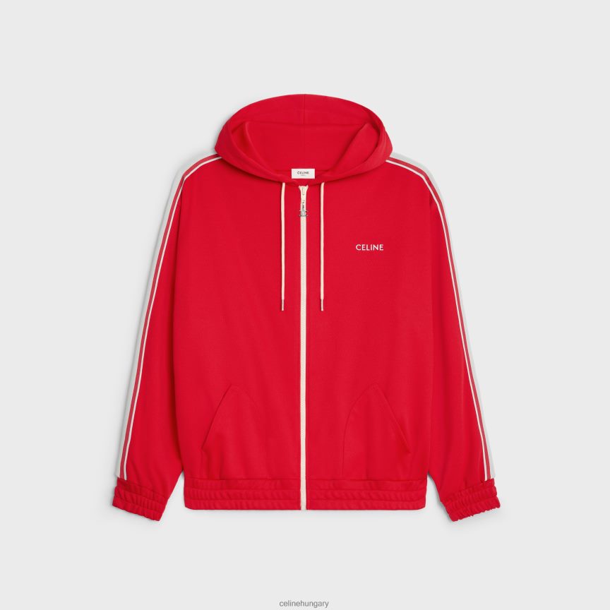 ruházat CELINE atléta kabát dupla arcú mezben piros/törtfehér férfiak J6P4881953