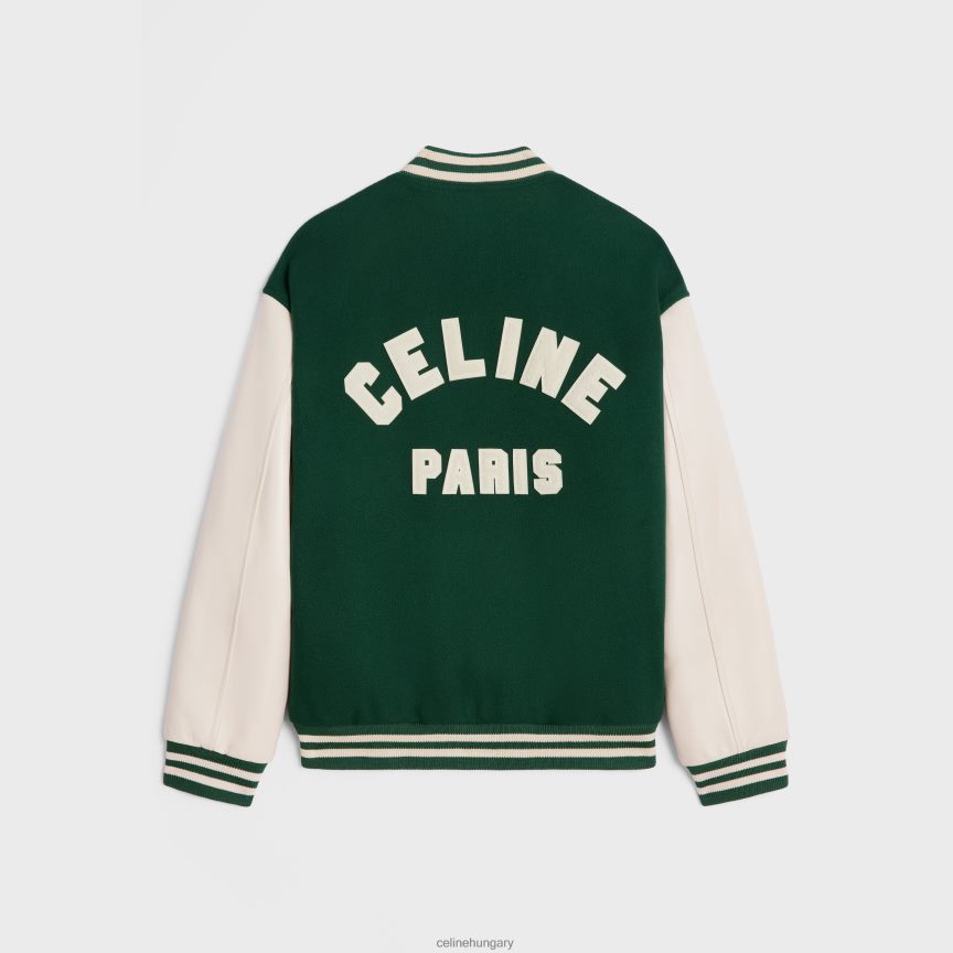 ruházat CELINE bő teddy kabát texturált gyapjúból zöld férfiak J6P4881777