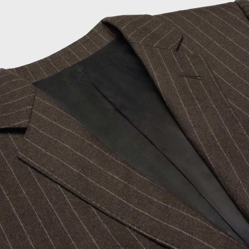 ruházat CELINE carnaby kabát dzsekiben csíkos flanel színben marron/craie férfiak J6P4881878