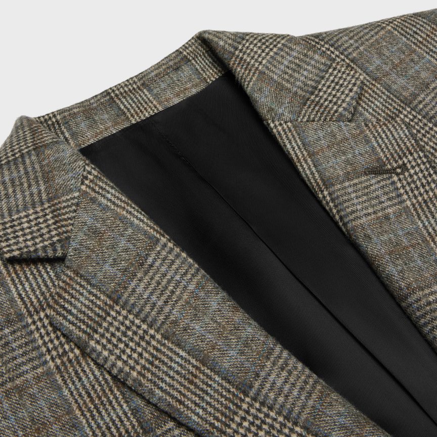 ruházat CELINE carnaby kabát kabátban Prince of Wales flanel színben elefántcsont/gris/tofee férfiak J6P4881879