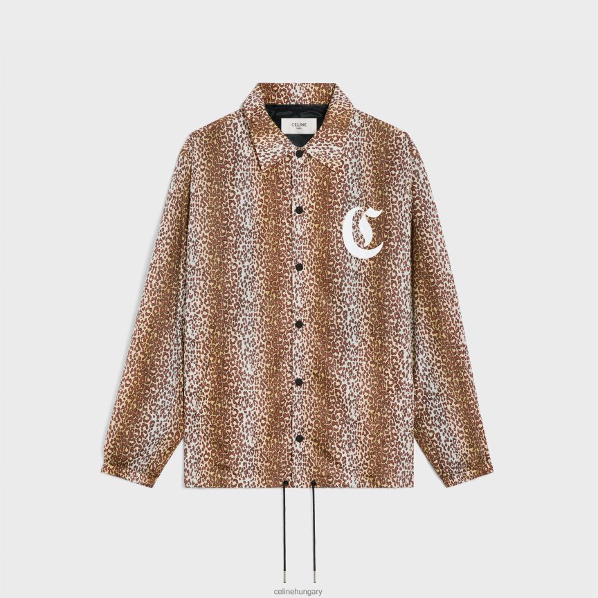 ruházat CELINE hosszú nejlon edződzseki leopárd férfiak J6P4881852